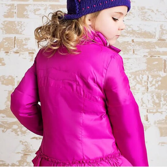 Girls Pocket full of Ruffle Down Jacket - Pink - Picture 2 of 2